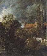 John Constable View in  Garden at Hampstead,with a Red House beyond Spain oil painting artist